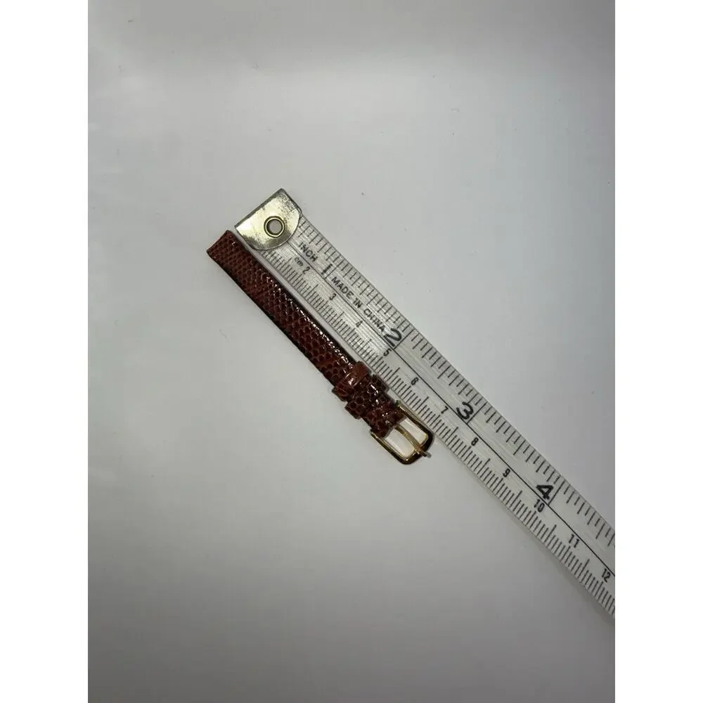 8mm KREISLER Genuine Lizard Honey NOS Vintage Watch Band & Gold-Tone Buckle